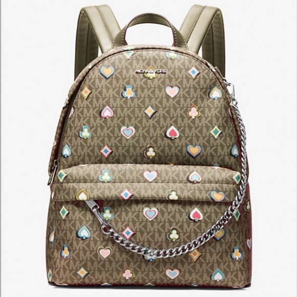 Michael Kors Handbags - Michael Kors Slater Medium Printed Signature Logo Backpack